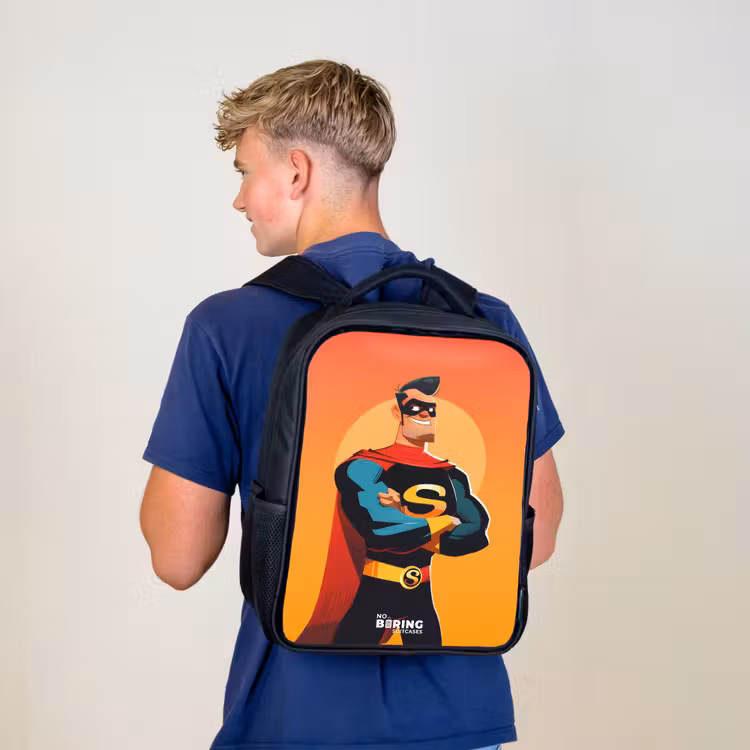 Sac à dos enfant - Noir - Super-héros ensoleillé — 5
