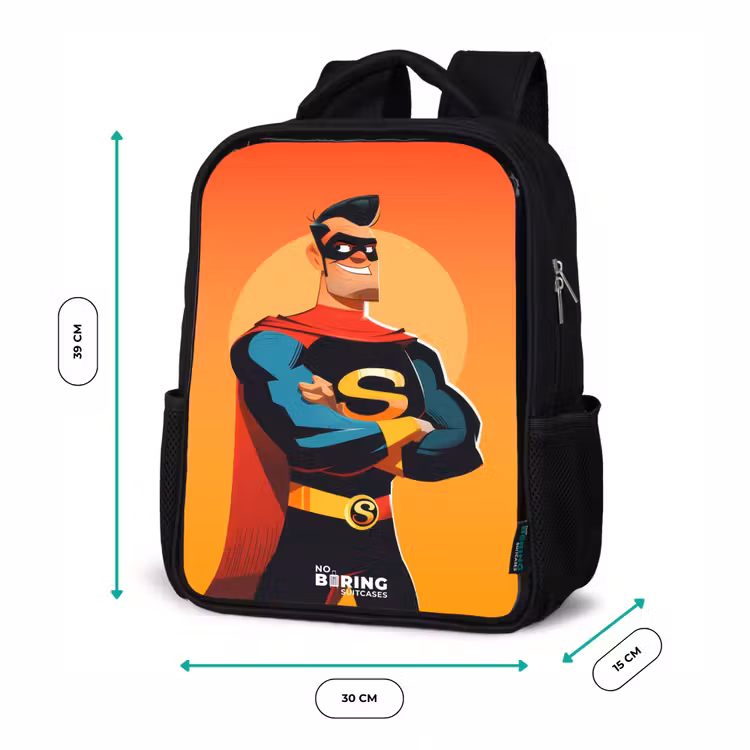 Sac à dos enfant - Noir - Super-héros ensoleillé — 8