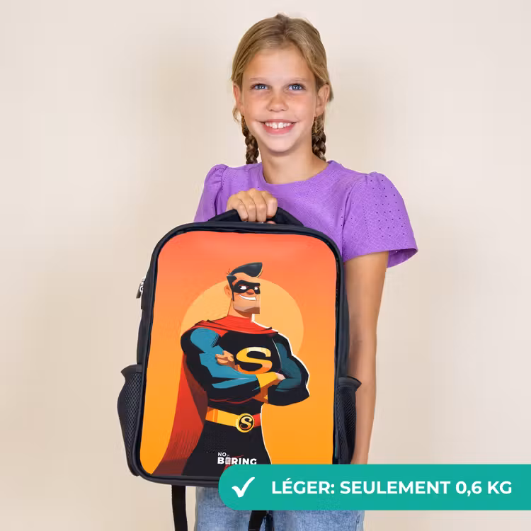 Sac à dos enfant - Noir - Super-héros ensoleillé — 9