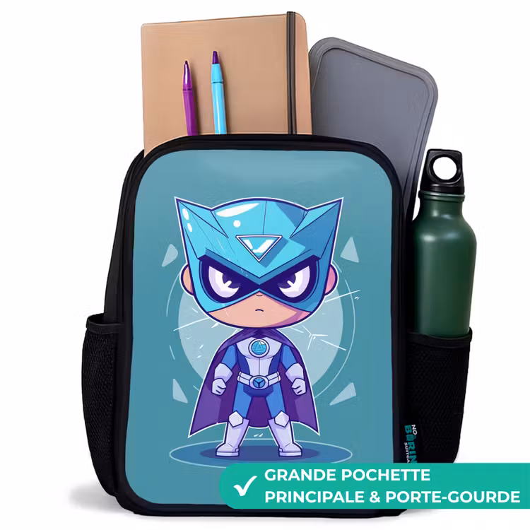 Sac à dos enfant - Noir - Tornade turquoise — 10