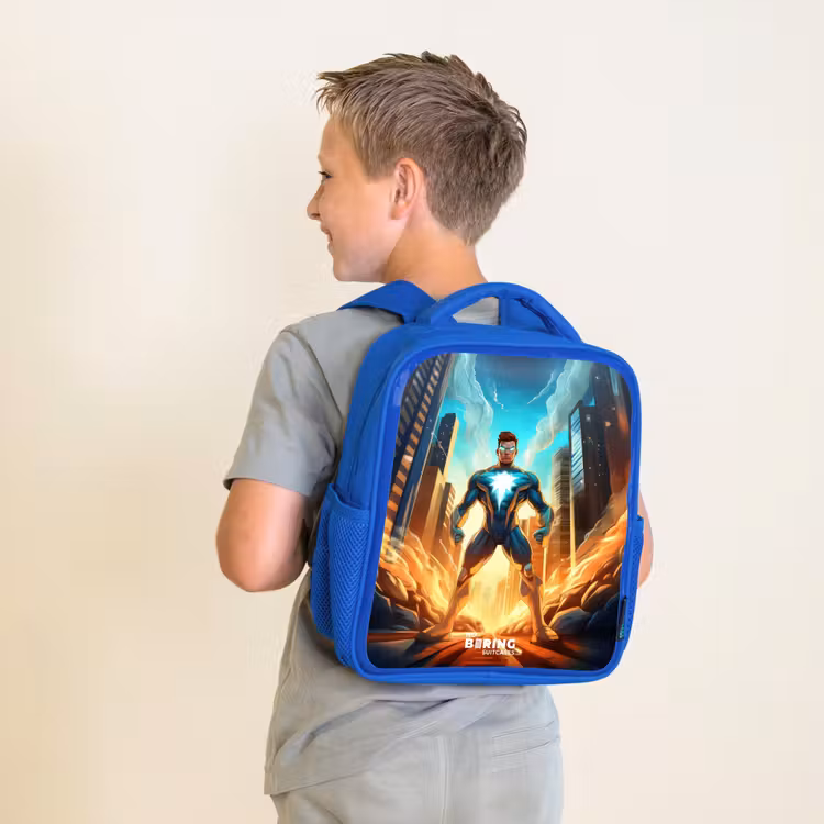 Sac à dos enfant - Bleu - Super-héros de la ville — 2