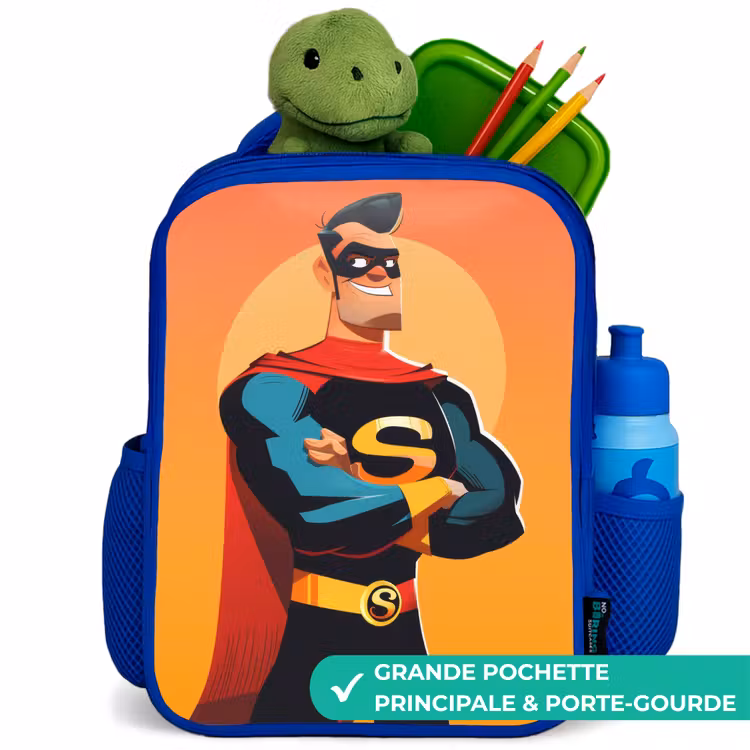 Sac à dos enfant - Bleu - Super-héros ensoleillé — 5