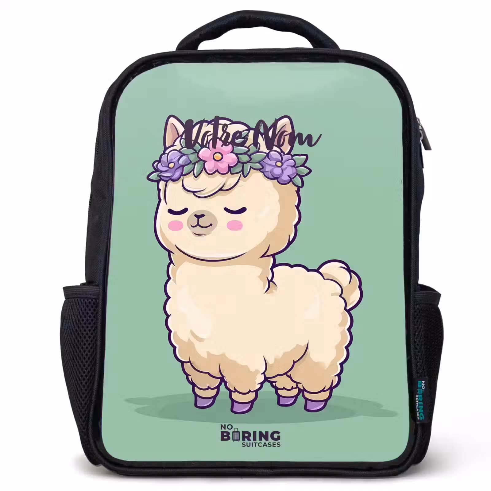 Sac à dos enfant - Noir - Kawai - Alpaga - Vert — 1