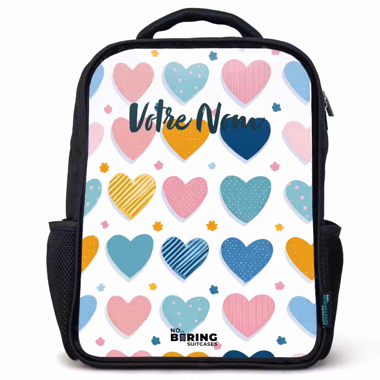 Sac à dos enfant - Noir - Motif en forme de cœur — 1