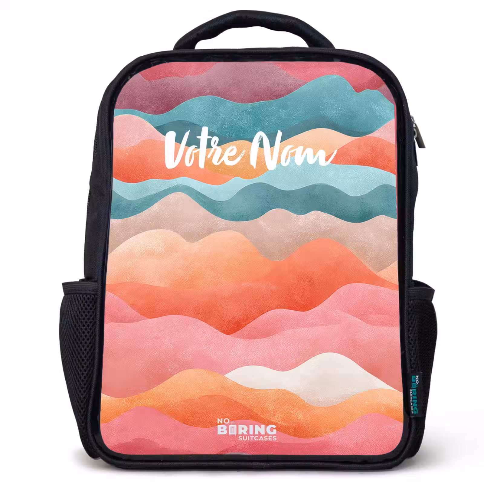 Sac à dos enfant - Noir - Vagues abstraites — 1