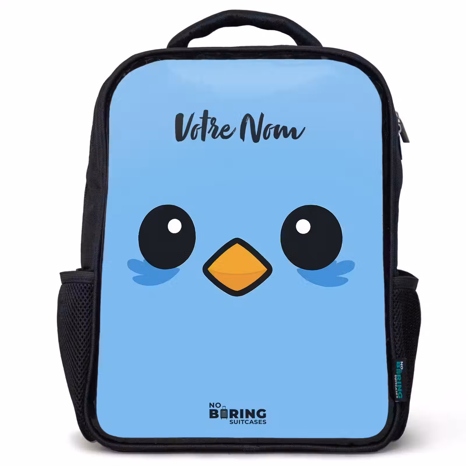 Sac à dos enfant - Noir - Kawai - Oiseau - Bleu — 1