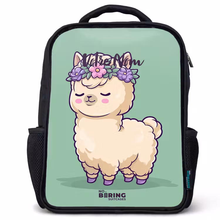 Sac à dos enfant - Noir - Kawai - Alpaga - Vert — 1