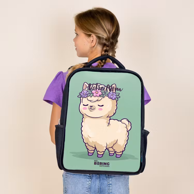 Sac à dos enfant - Noir - Kawai - Alpaga - Vert — 4