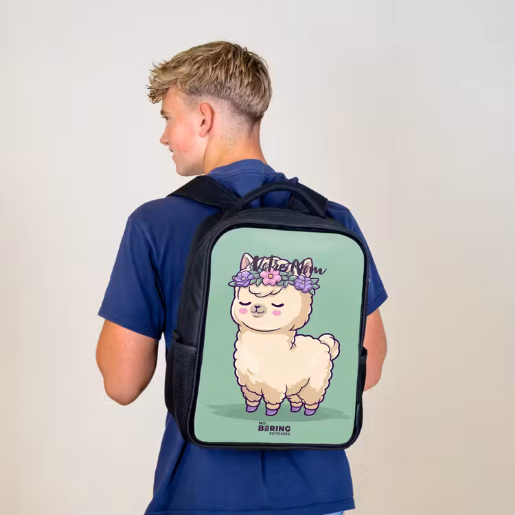 Sac à dos enfant - Noir - Kawai - Alpaga - Vert — 5