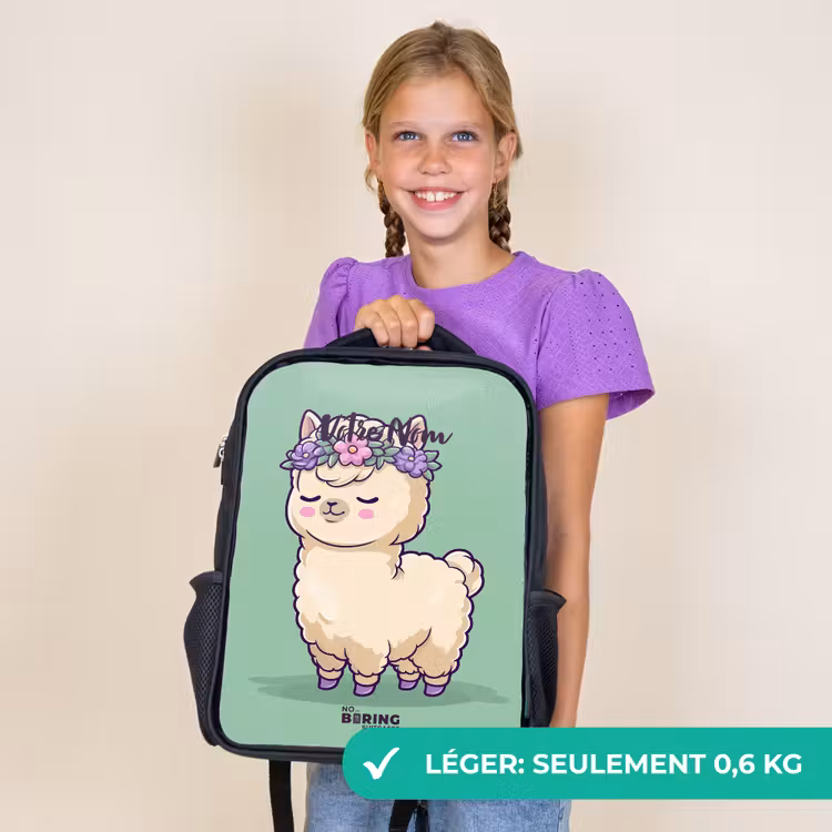 Sac à dos enfant - Noir - Kawai - Alpaga - Vert — 9