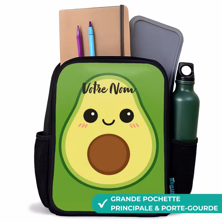 Sac à dos enfant - Noir - Kawai - Avocado - Vert — 10