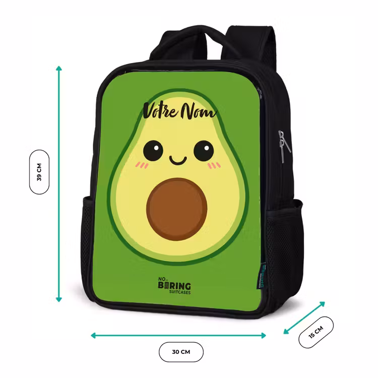 Sac à dos enfant - Noir - Kawai - Avocado - Vert — 8