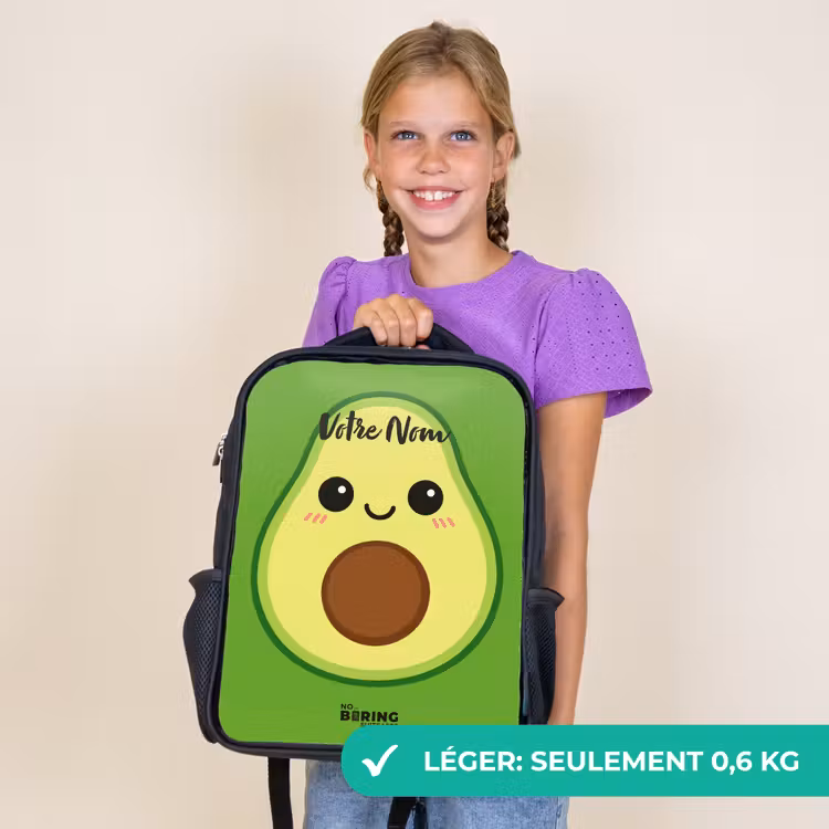 Sac à dos enfant - Noir - Kawai - Avocado - Vert — 9