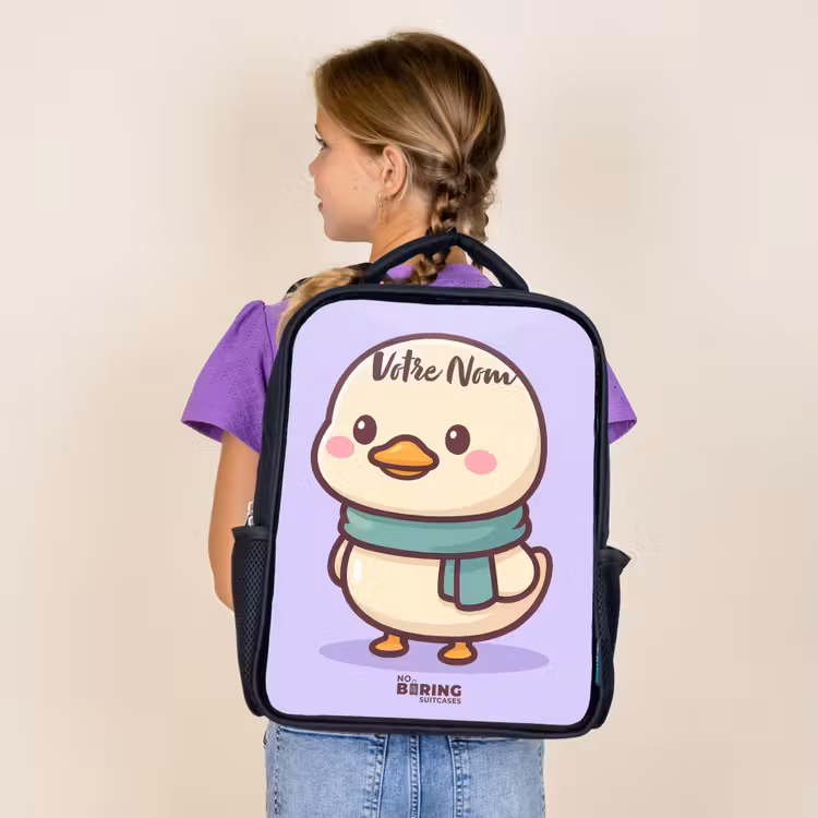 Sac à dos enfant - Noir - Kawai - Canard - Echarpe — 4