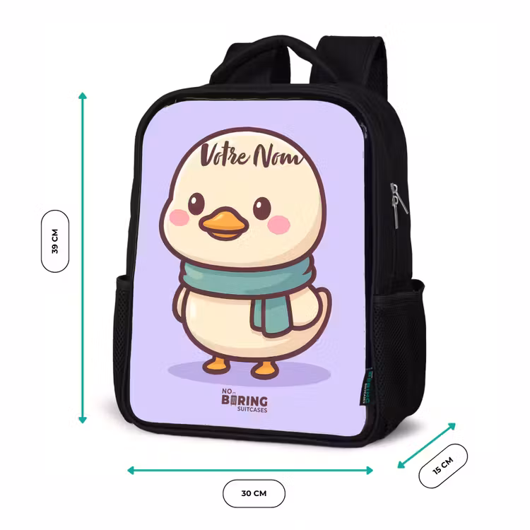 Sac à dos enfant - Noir - Kawai - Canard - Echarpe — 8