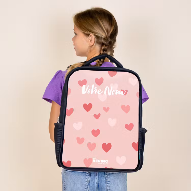 Sac à dos enfant - Noir - Cœurs — 4