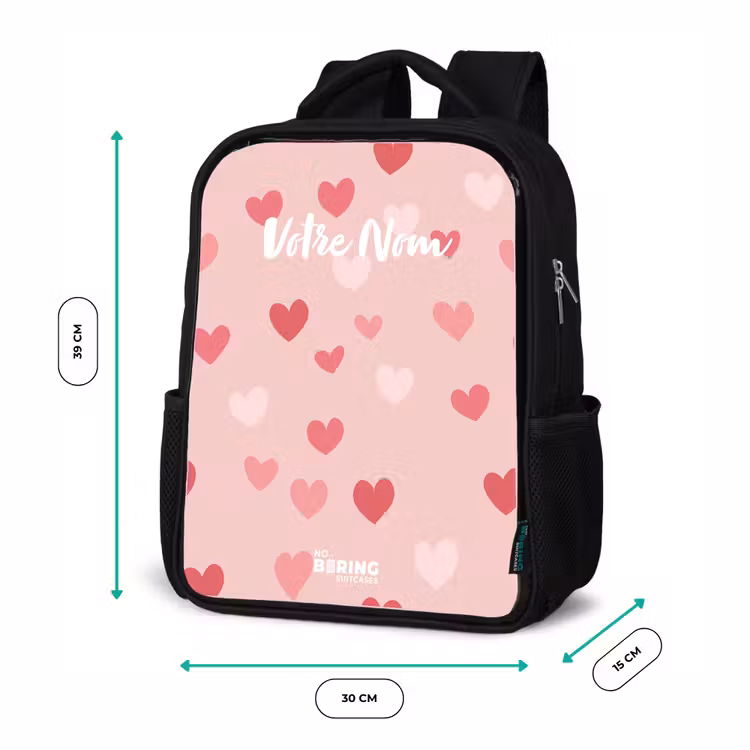 Sac à dos enfant - Noir - Cœurs — 8