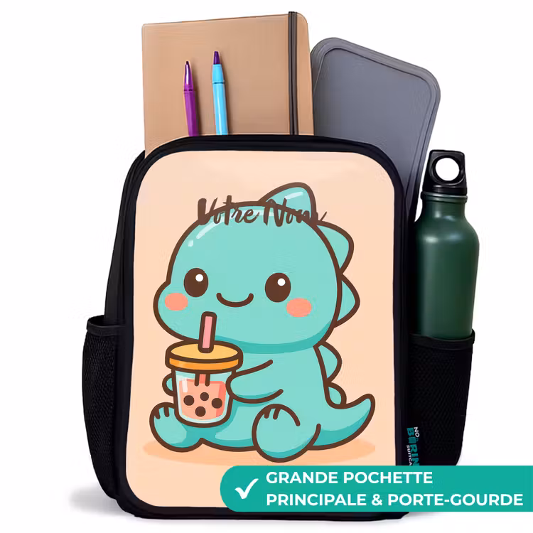 Sac à dos enfant - Noir - Kawai - Dino - Bubbletea — 10
