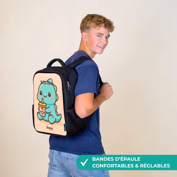 Sac à dos enfant - Noir - Kawai - Dino - Bubbletea — 11