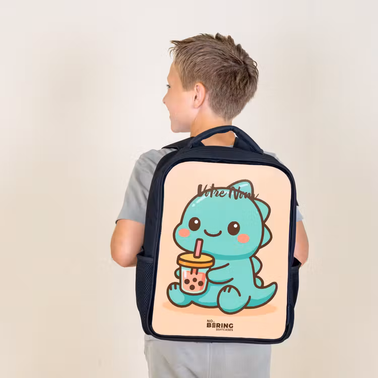 Sac à dos enfant - Noir - Kawai - Dino - Bubbletea — 2
