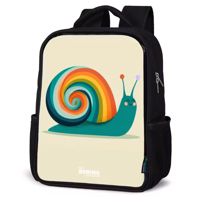 Sac à dos enfant - Noir - Escargot - Arc-en-ciel - Coloré — 6