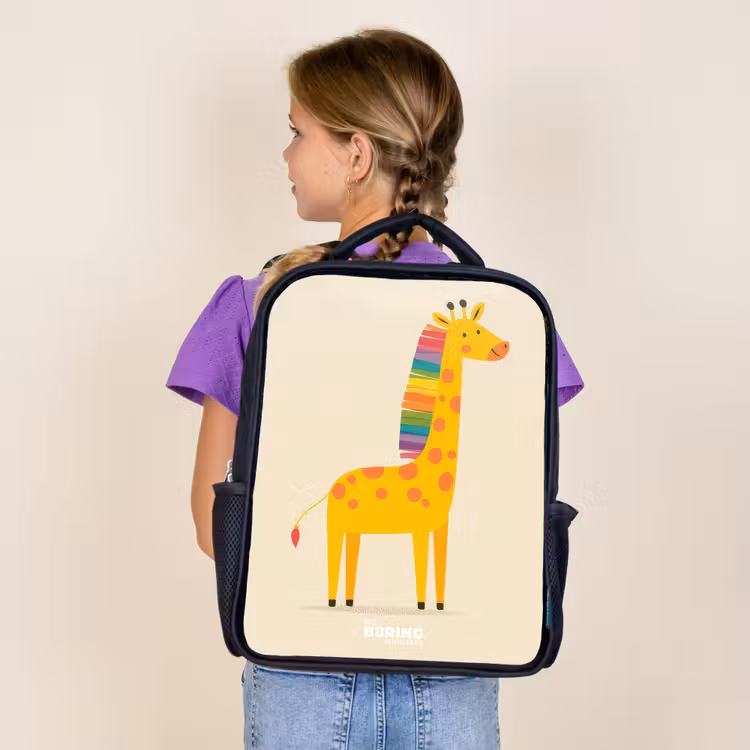 Sac à dos enfant - Noir - Girafe - Animal - Coloré — 4