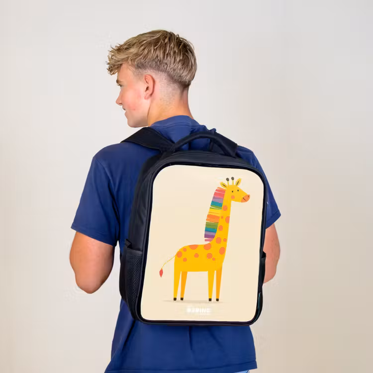 Sac à dos enfant - Noir - Girafe - Animal - Coloré — 5