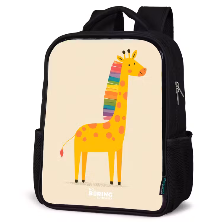 Sac à dos enfant - Noir - Girafe - Animal - Coloré — 6