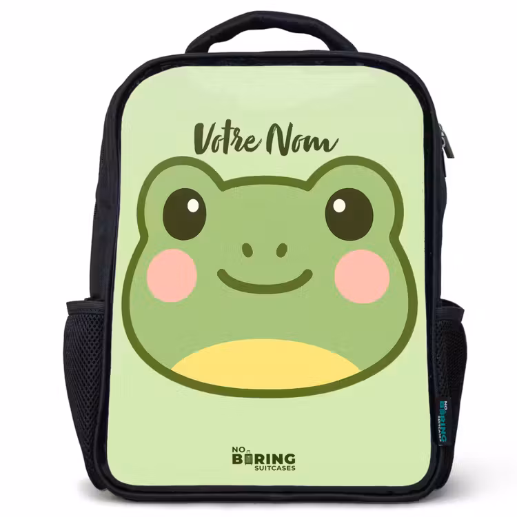 Sac à dos enfant - Noir - Kawai - Grenouille - Vert — 1