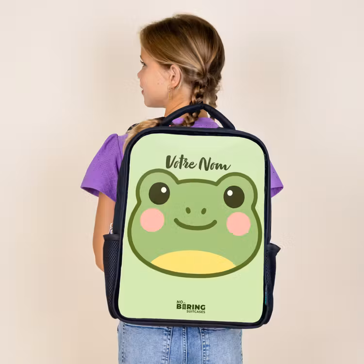 Sac à dos enfant - Noir - Kawai - Grenouille - Vert — 4