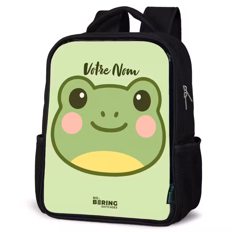 Sac à dos enfant - Noir - Kawai - Grenouille - Vert — 6