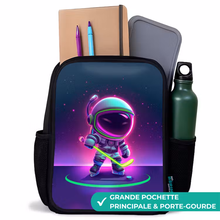 Sac à dos enfant - Noir - Hockey dans l'espace — 10