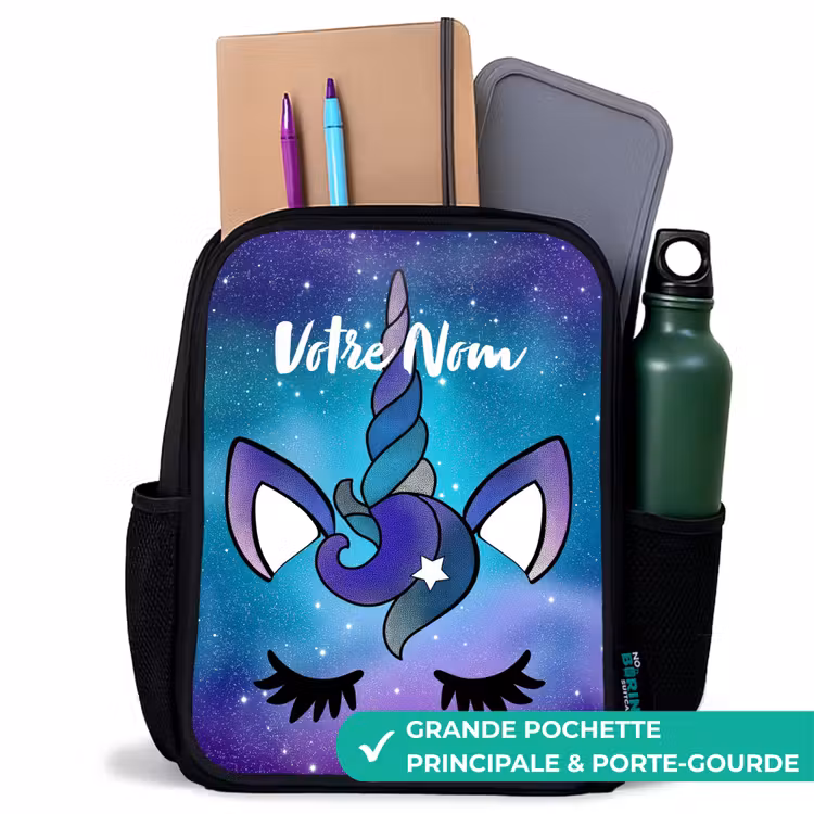 Sac à dos enfant - Noir - Licorne violette — 10