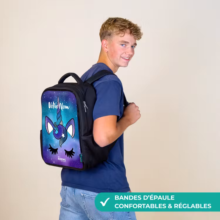 Sac à dos enfant - Noir - Licorne violette — 11
