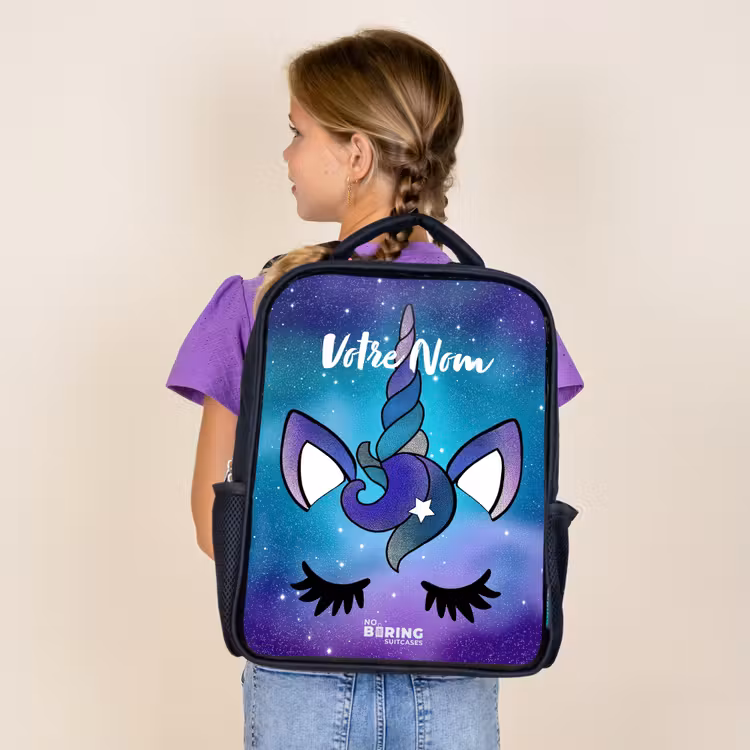 Sac à dos enfant - Noir - Licorne violette — 4