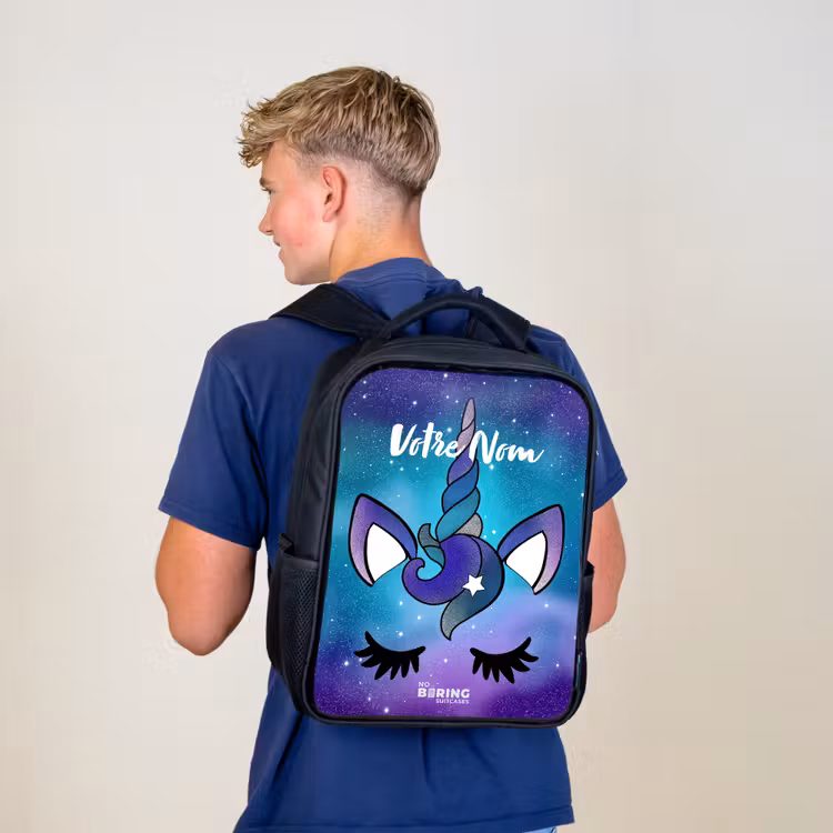 Sac à dos enfant - Noir - Licorne violette — 5