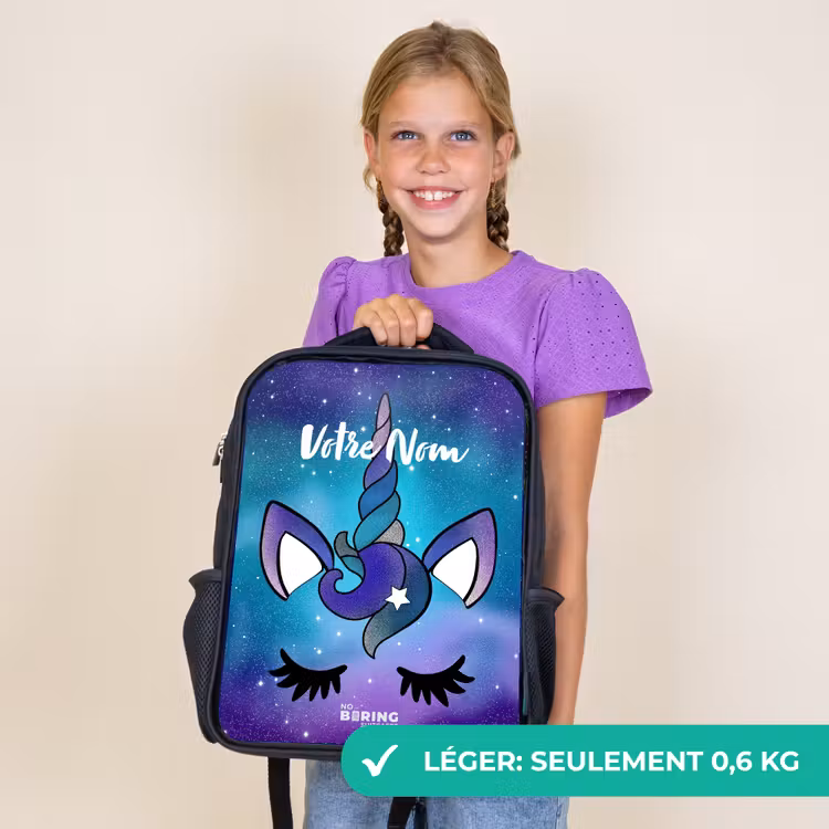 Sac à dos enfant - Noir - Licorne violette — 9