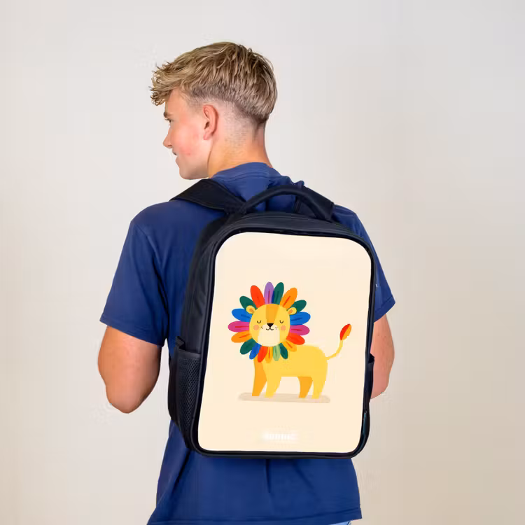 Sac à dos enfant - Noir - Lion - Crinière - Colorée — 5