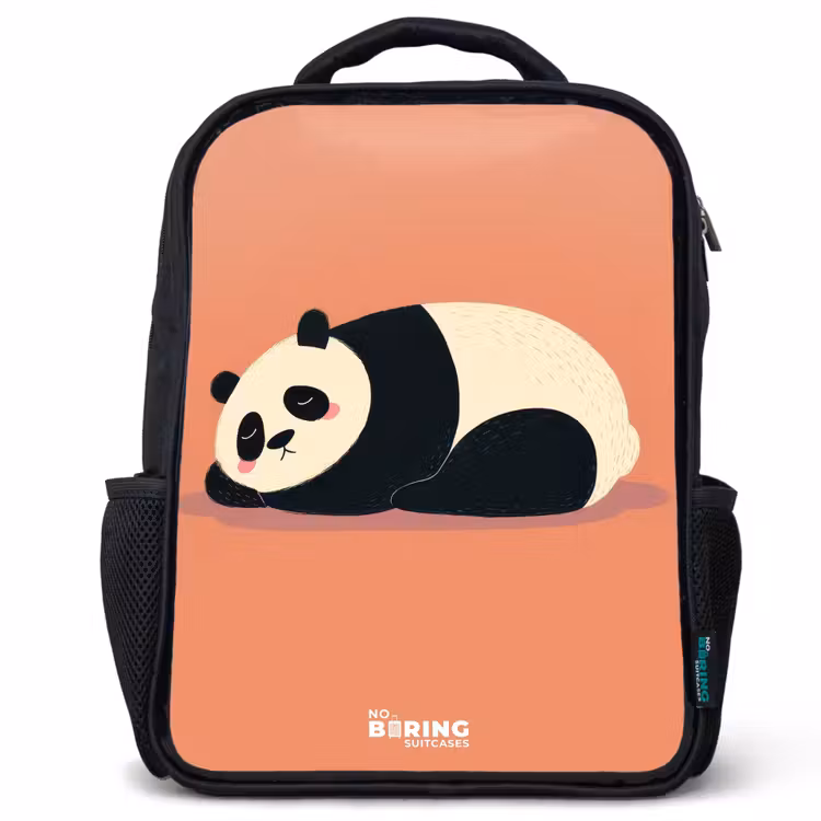 Sac à dos enfant - Noir - Panda - Dormant - Orange — 1