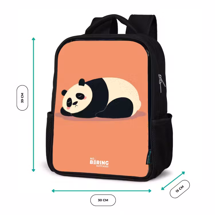 Sac à dos enfant - Noir - Panda - Dormant - Orange — 8
