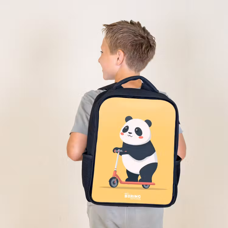 Sac à dos enfant - Noir - Panda - Marchepied - Jaune — 2
