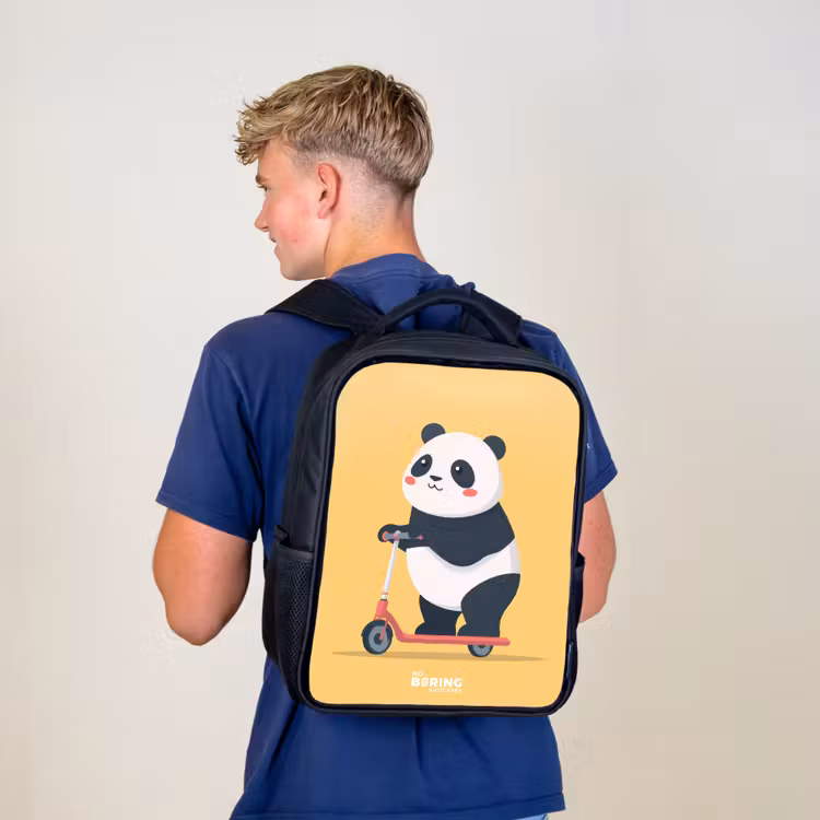 Sac à dos enfant - Noir - Panda - Marchepied - Jaune — 5