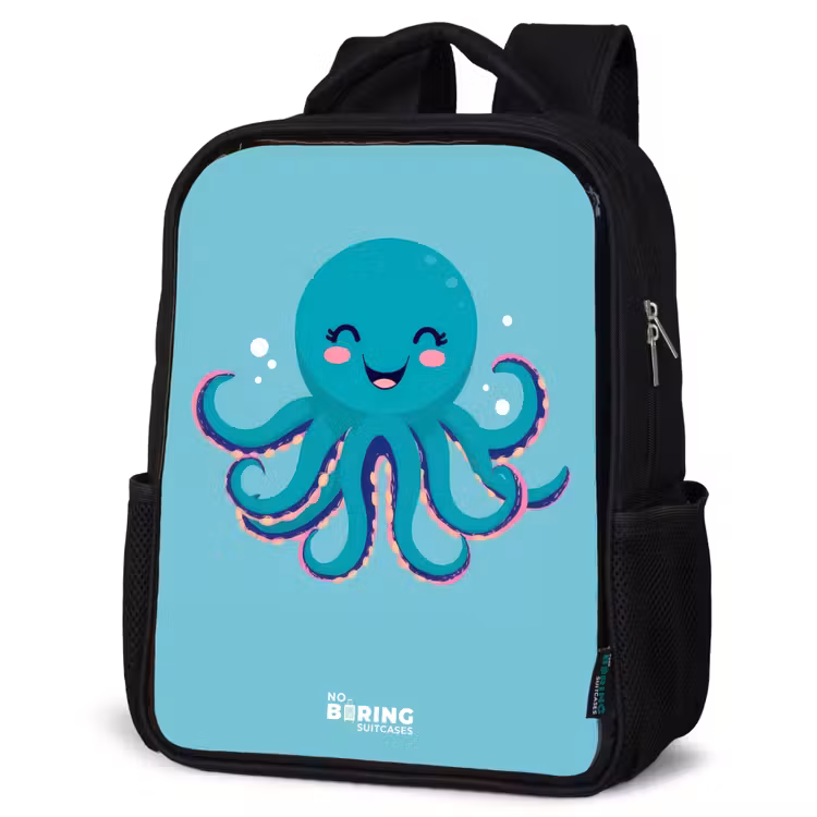 Sac à dos enfant - Noir - Pieuvre - Eau - Bleu — 6