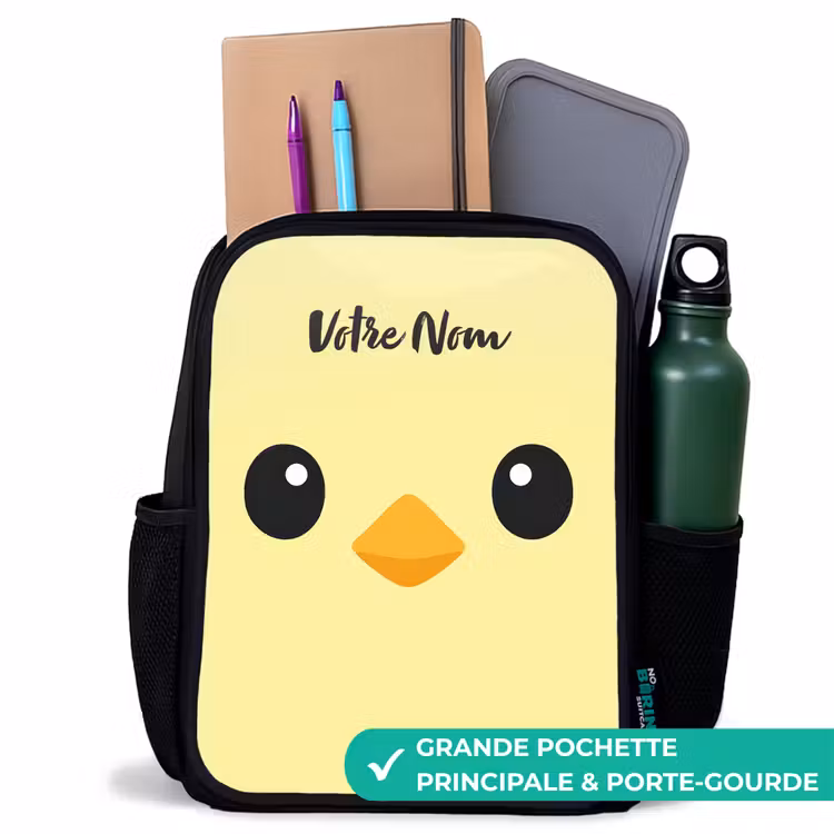 Sac à dos enfant - Noir - Kawai - Chick - Jaune — 10