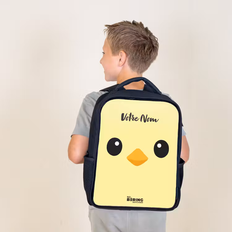 Sac à dos enfant - Noir - Kawai - Chick - Jaune — 2