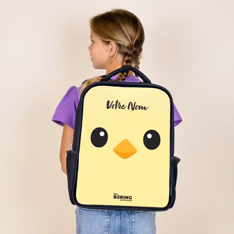 Sac à dos enfant - Noir - Kawai - Chick - Jaune — 4