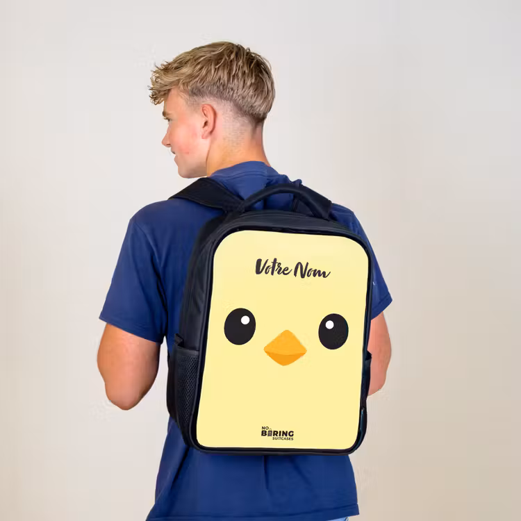 Sac à dos enfant - Noir - Kawai - Chick - Jaune — 5