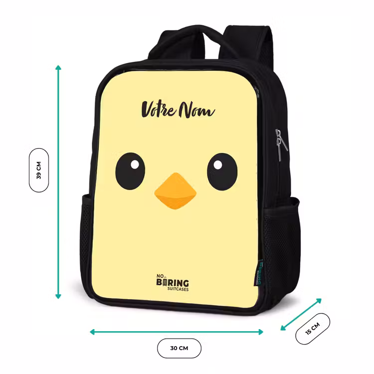 Sac à dos enfant - Noir - Kawai - Chick - Jaune — 8