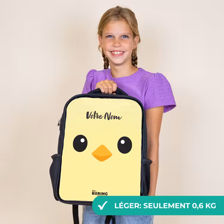 Sac à dos enfant - Noir - Kawai - Chick - Jaune — 9