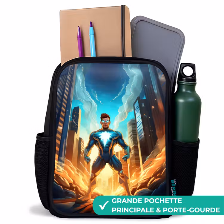 Sac à dos enfant - Noir - Super-héros de la ville — 10